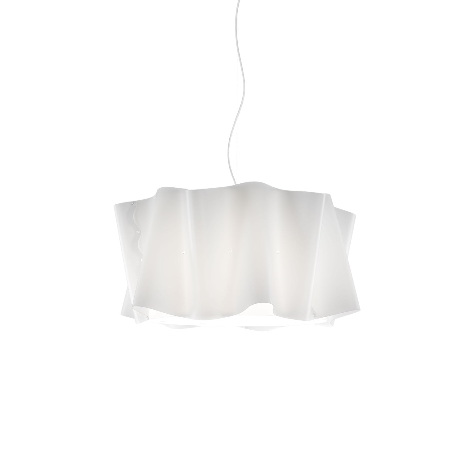 Lampadario Moderno Folio Polilux ® Bianco E Metallo Cromo 5 Luci E27