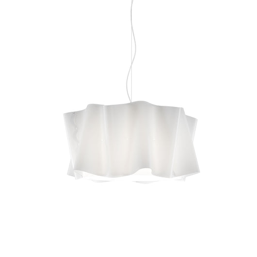 Lampadario Moderno Folio Polilux ® Bianco E Metallo Cromo 5 Luci E27