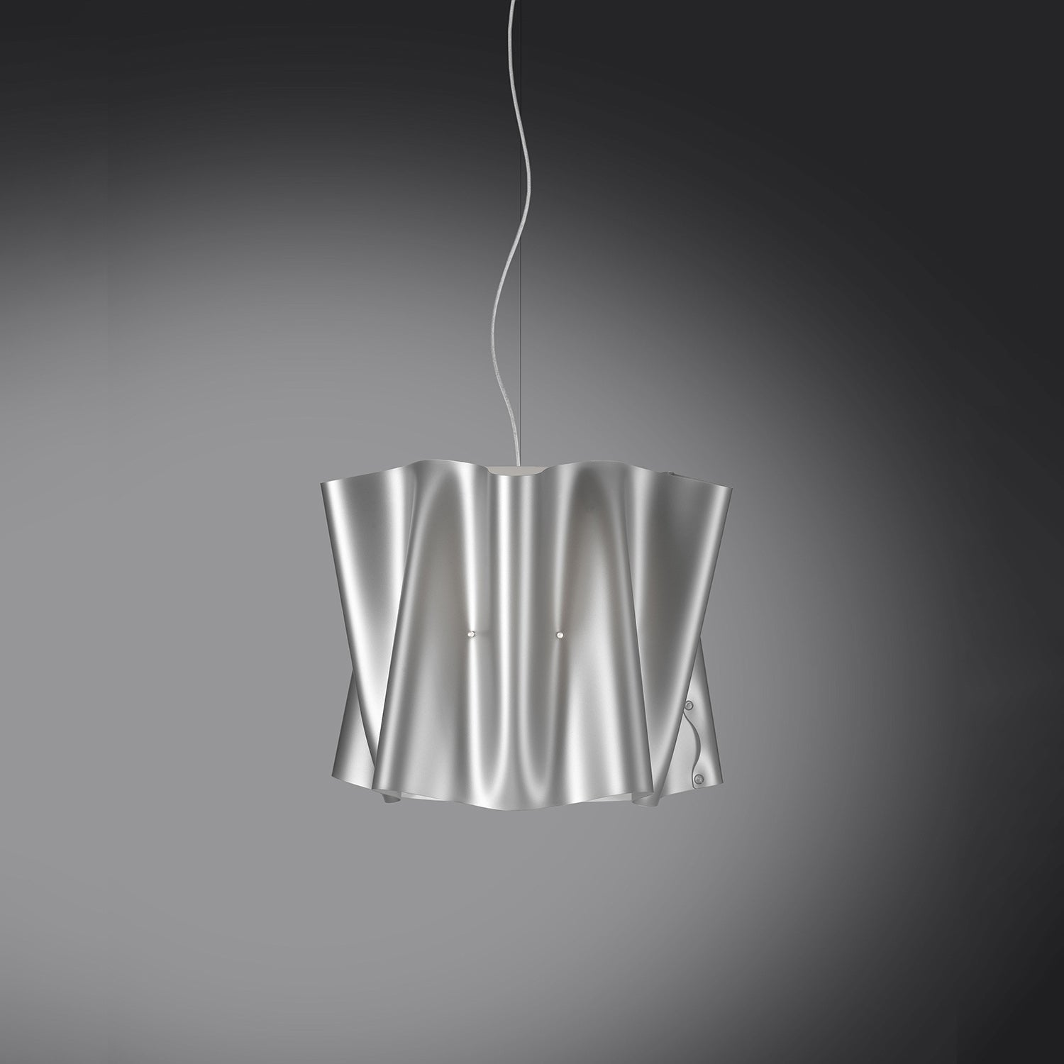 Sospensione Moderna Folio Polilux ® Argento E Metallo Cromo 1 Luce E27 D40Cm