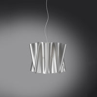 Sospensione Moderna Folio Polilux ® Argento E Metallo Cromo 1 Luce E27 D40Cm