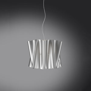 Sospensione Moderna Folio Polilux ® Argento E Metallo Cromo 1 Luce E27 D40Cm