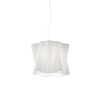 Sospensione Moderna Folio Polilux ® Bianco E Metallo Cromo 1 Luce E27 D40Cm