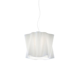 Sospensione Moderna Folio Polilux ® Bianco E Metallo Cromo 1 Luce E27 D40Cm