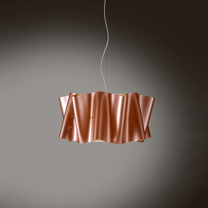 Sospensione Moderna Folio Polilux ® Rame E Metallo Cromo 1 Luce E27 D50Cm