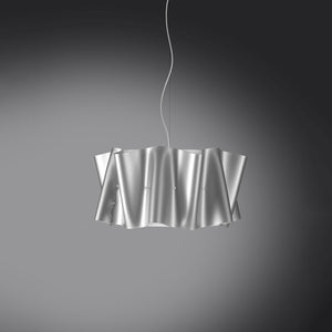 Sospensione Moderna Folio Polilux ® Argento E Metallo Cromo 1 Luce E27 D50Cm