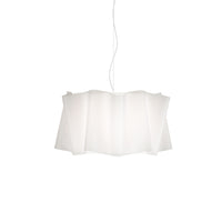 Sospensione Moderna Folio Polilux ® Bianco E Metallo Cromo 1 Luce E27 D60Cm