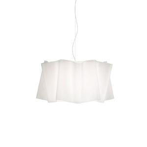 Sospensione Moderna Folio Polilux ® Bianco E Metallo Cromo 1 Luce E27 D60Cm