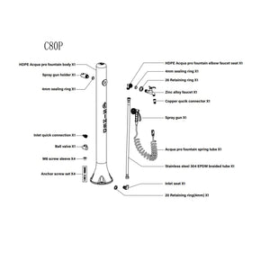 Sined Acqua Pro Fontanella Da Giardino Con Attacco Laterale Acqua Realizzata In Polietilene Nera