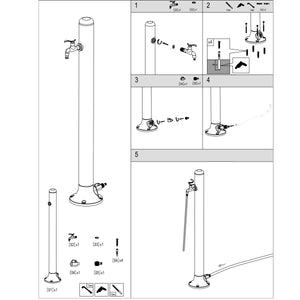 Fontana Da Giardino In Alluminio Resistente Con Attacco Laterale Compatibile Con Raccordi Rapidi Per Tubo Facile Da Montare Ideale Per Esterni Design Durevole e Pratico