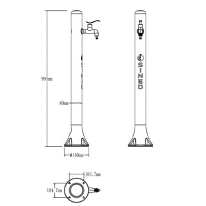 Fontana Da Giardino In Alluminio Resistente Con Attacco Laterale Compatibile Con Raccordi Rapidi Per Tubo Facile Da Montare Ideale Per Esterni Design Durevole e Pratico