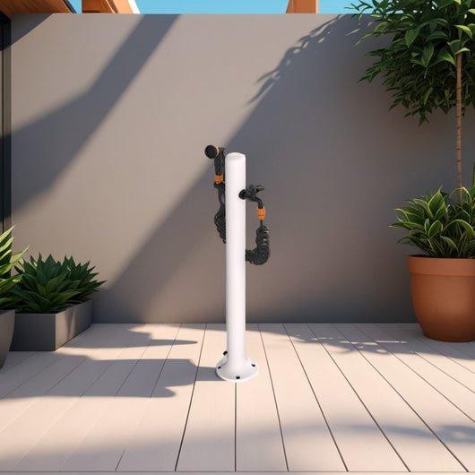 Fontana In Alluminio Resistente Con Attacco Laterale Include Tubo Da 75 m e Pistola a 8 Getti Facile Da Montare Ideale Per Esterni