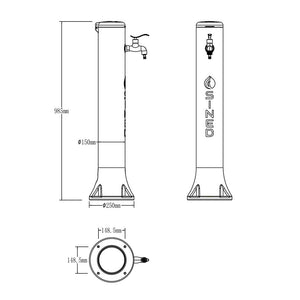 Sined Tritone Fontanella Da Giardino In Hdpe Predisposizione Per Attacchi Rapidi Bianco Altezza 100 Cm Realizzata In Hdpe