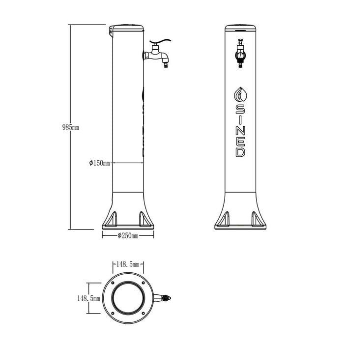 Sined Tritone Fontanella Da Giardino In Hdpe Con Predisposizione Per Attacchi Rapidi Nera Altezza 100 Cm Realizzata In Hdpe