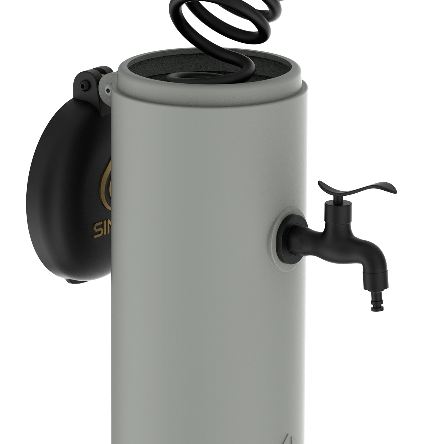 Sined Tritone Pro Fontana In Polietilene Con Doppio Attacco e Cestello Facile Montaggio Tortora Con Tubo Flessibile Lungo 75 m