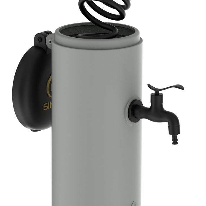 Sined Tritone Pro Fontana In Polietilene Con Doppio Attacco e Cestello Facile Montaggio Tortora Con Tubo Flessibile Lungo 75 m