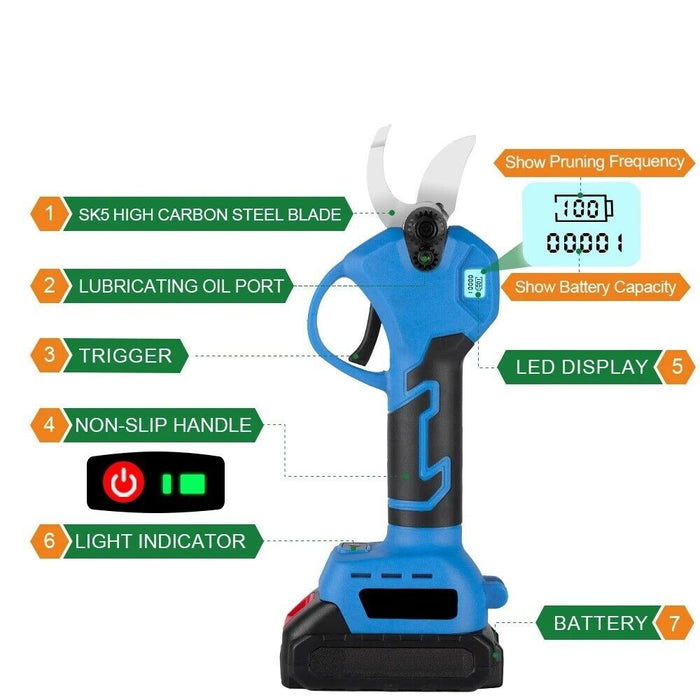FORBICE DA POTATURA A BATTERIA CESOIA 26V TAGLIO 20MM CON VALIGIA 2 BATTERIE