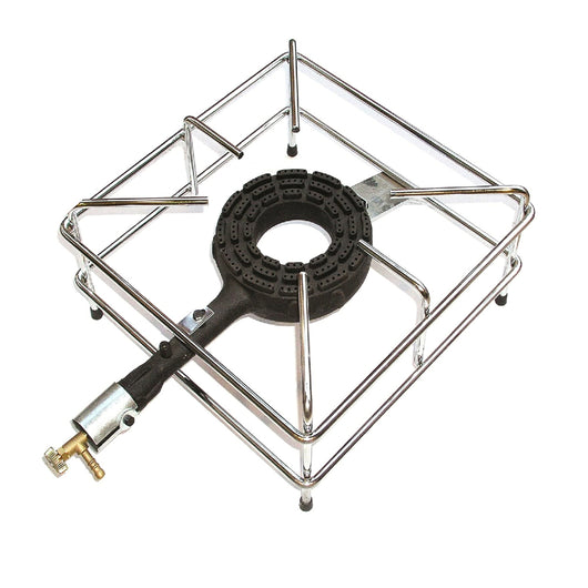 FORNELLONE CROMATO 30x30 FORNELLO A GAS GPL 4PIEDI  BRUCIATORE GHISA C/RUBINETTO VIANELLO 60744