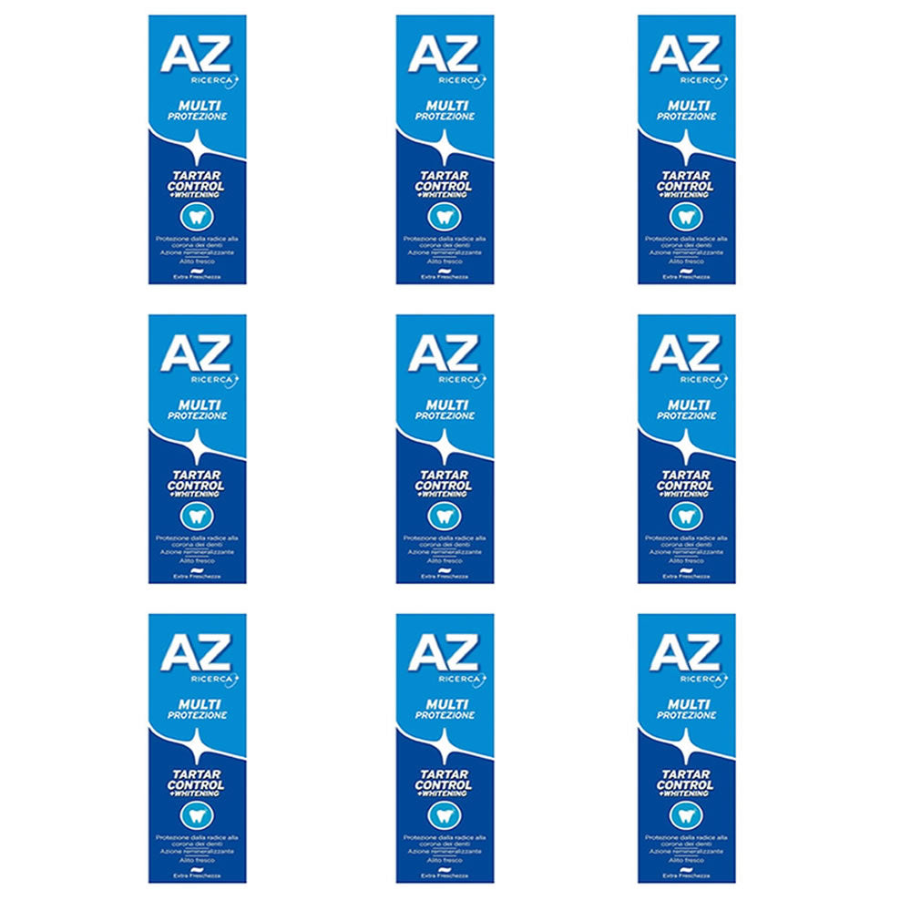 Multipack da 9 dentifrici az multi-protezione tartar control + whitening da 75 millilitri ciascuno