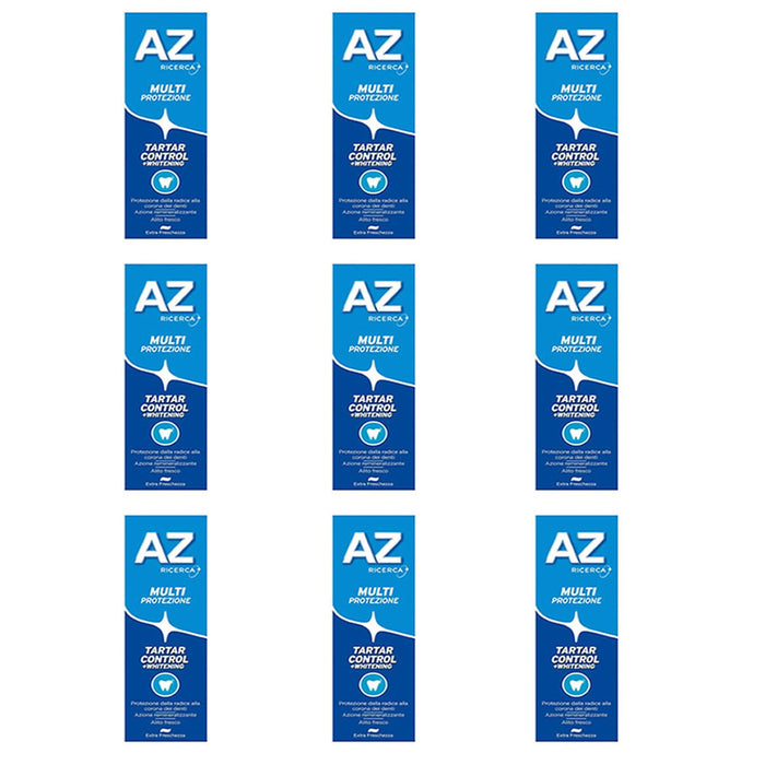 Multipack da 9 dentifrici az multi-protezione tartar control + whitening da 75 millilitri ciascuno