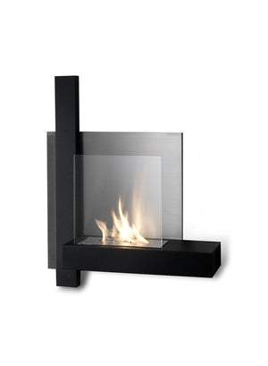 Chassis - Biocamino da parete in Metallo Nero