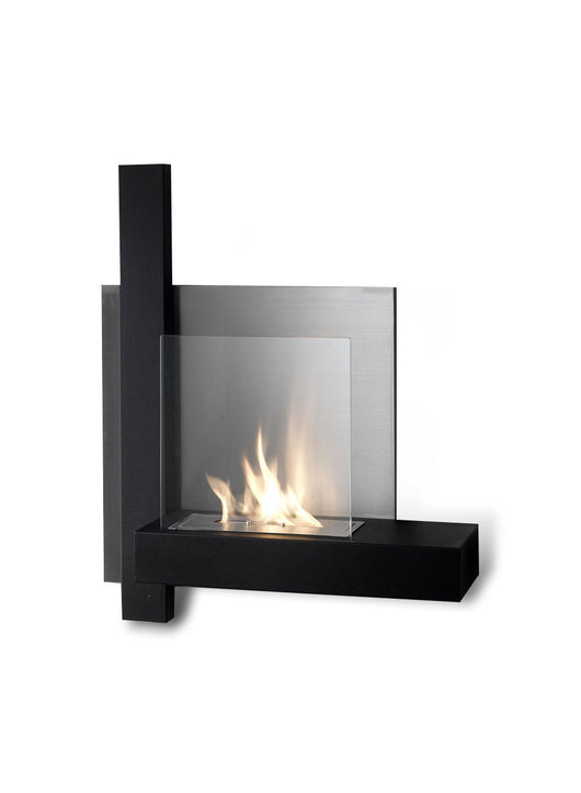 Chassis - Biocamino da parete in Metallo Nero