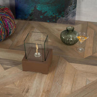 Alphaville - Candela da tavolo al bioetanolo in Magnesia Marrone