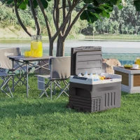 Frigo Portatile da 30 Litri con Compressore, Frigorifero Elettrico con LED, Modalità ECO, Connessione e Funzione di Mantenimento del Freddo, Nero