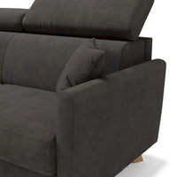 Francy Divano letto matrimoniale con poggiatesta regolabili in tessuto impermeabile e smacchiabile T17 160 cm (mat. 120x197) antracite