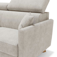 Francy Divano letto matrimoniale con poggiatesta regolabili in tessuto impermeabile e smacchiabile T17 180 cm (mat. 140x197) bianco