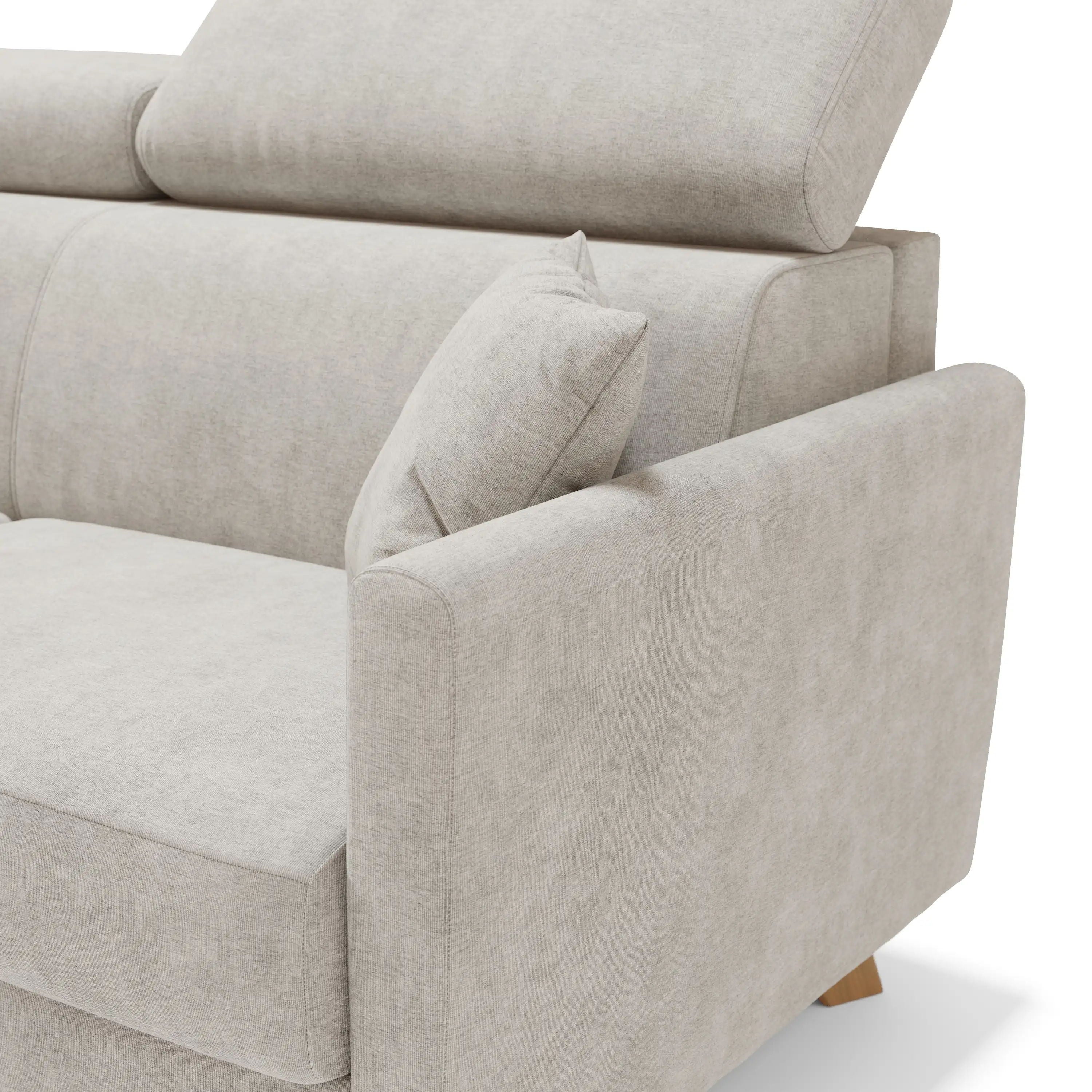 Francy Divano letto matrimoniale con poggiatesta regolabili in tessuto impermeabile e smacchiabile T17 180 cm (mat. 140x197) bianco