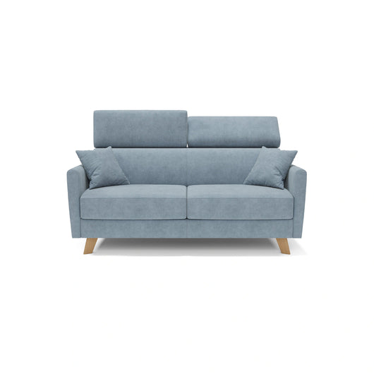 Francy Divano letto matrimoniale con poggiatesta regolabili in tessuto impermeabile e smacchiabile T17 160 cm (mat. 120x197) carta da zucchero