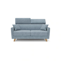 Francy Divano letto matrimoniale con poggiatesta regolabili in tessuto impermeabile e smacchiabile T17 180 cm (mat. 140x197) carta da zucchero