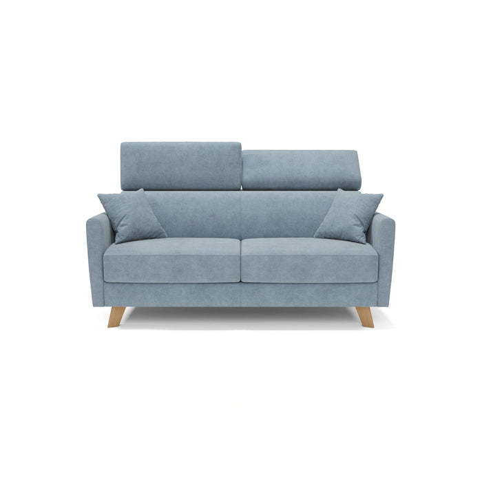 Francy Divano letto matrimoniale con poggiatesta regolabili in tessuto impermeabile e smacchiabile T17 180 cm (mat. 140x197) carta da zucchero