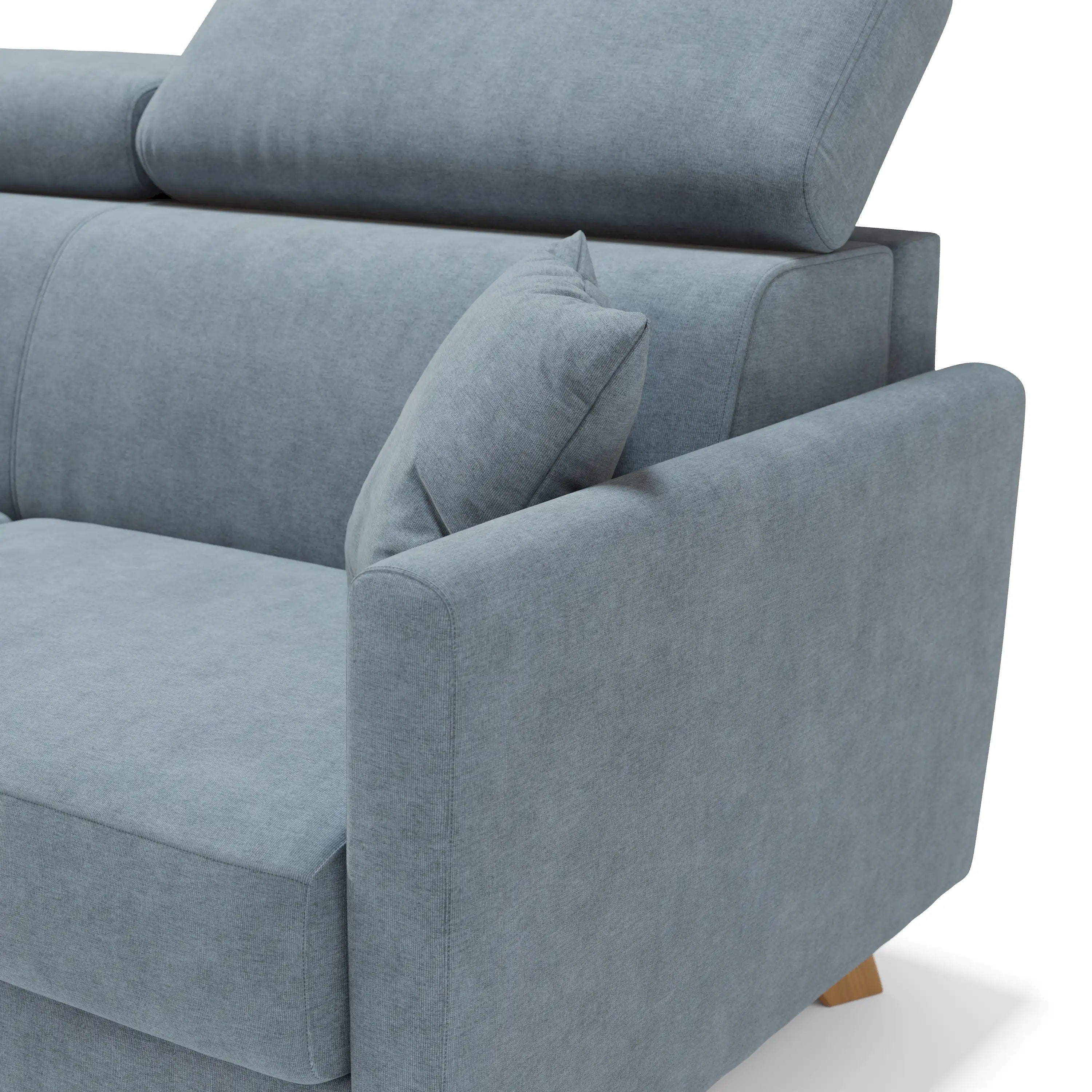 Francy Divano letto matrimoniale con poggiatesta regolabili in tessuto impermeabile e smacchiabile T17 180 cm (mat. 140x197) carta da zucchero