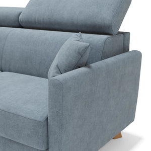 Francy Divano letto matrimoniale con poggiatesta regolabili in tessuto impermeabile e smacchiabile T17 180 cm (mat. 140x197) carta da zucchero