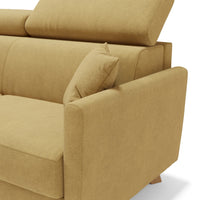 Francy Divano letto matrimoniale con poggiatesta regolabili in tessuto impermeabile e smacchiabile T17 200 cm (mat. 160x197) giallo