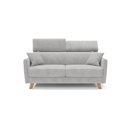 Francy Divano letto matrimoniale con poggiatesta regolabili in tessuto impermeabile e smacchiabile T17 200 cm (mat. 160x197) grigio