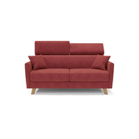 Francy Divano letto matrimoniale con poggiatesta regolabili in tessuto impermeabile e smacchiabile T17 160 cm (mat. 120x197) rosso