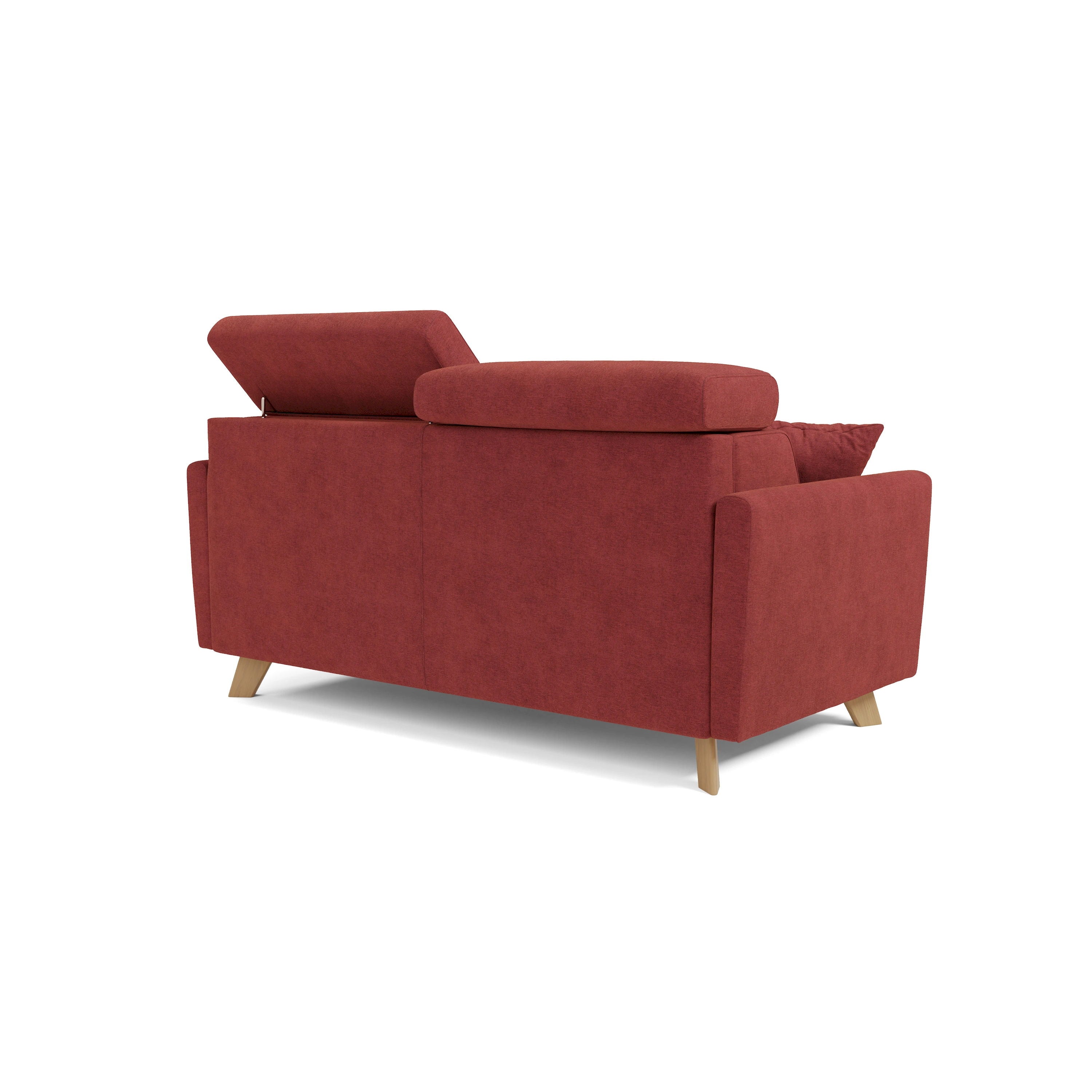 Francy Divano letto matrimoniale con poggiatesta regolabili in tessuto impermeabile e smacchiabile T17 160 cm (mat. 120x197) rosso