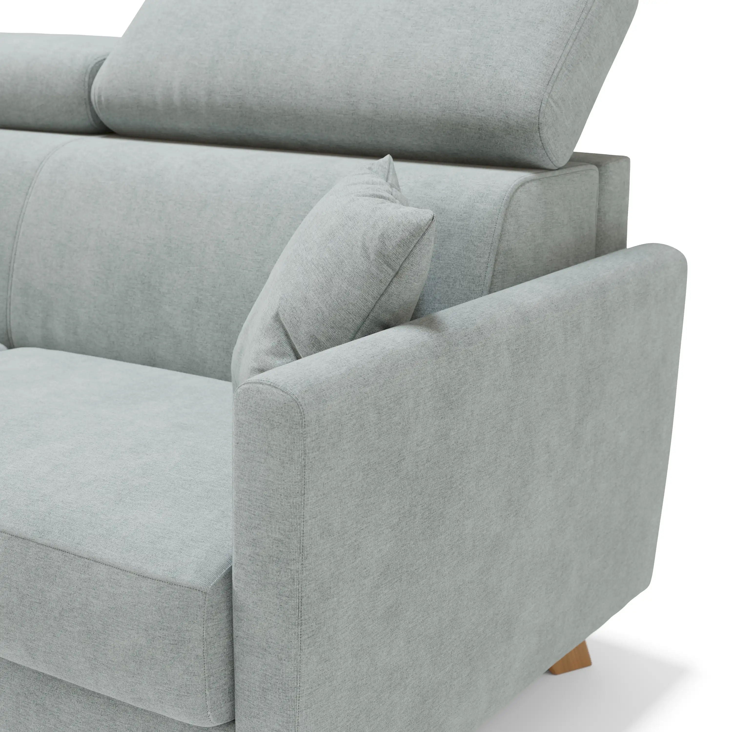 Francy Divano letto matrimoniale con poggiatesta regolabili in tessuto impermeabile e smacchiabile T17 200 cm (mat. 160x197) verde acqua