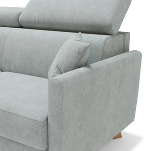 Francy Divano letto matrimoniale con poggiatesta regolabili in tessuto impermeabile e smacchiabile T17 200 cm (mat. 160x197) verde acqua