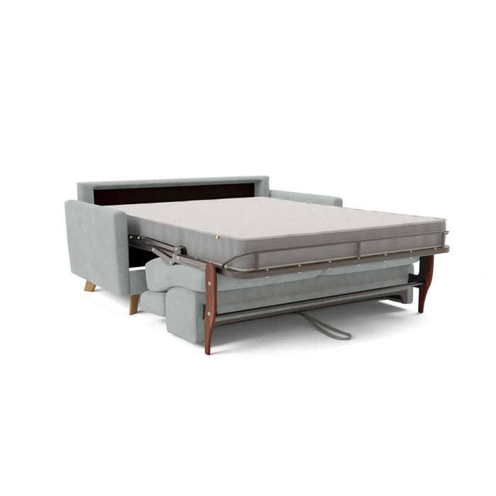 Francy Divano letto matrimoniale con poggiatesta regolabili in tessuto impermeabile e smacchiabile T17 200 cm (mat. 160x197) verde acqua