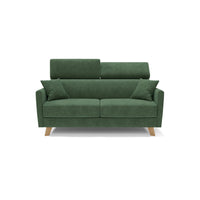 Francy Divano letto matrimoniale con poggiatesta regolabili in tessuto impermeabile e smacchiabile T17 180 cm (mat. 140x197) verde