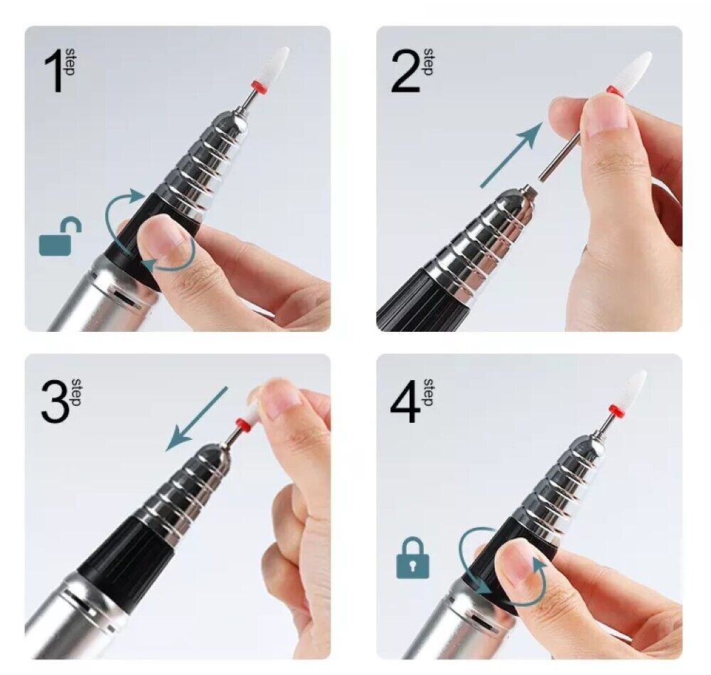 FRESA PER UNGHIE PROFESSIONALE 35000 GIRI RICOSTRUZIONE MANICURE PEDICURE M12