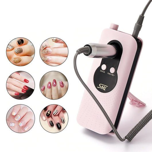 FRESA UNGHIE PORTATILE 35000 GIRI RICARICABILE MANICURE PEDICURE NAIL M6
