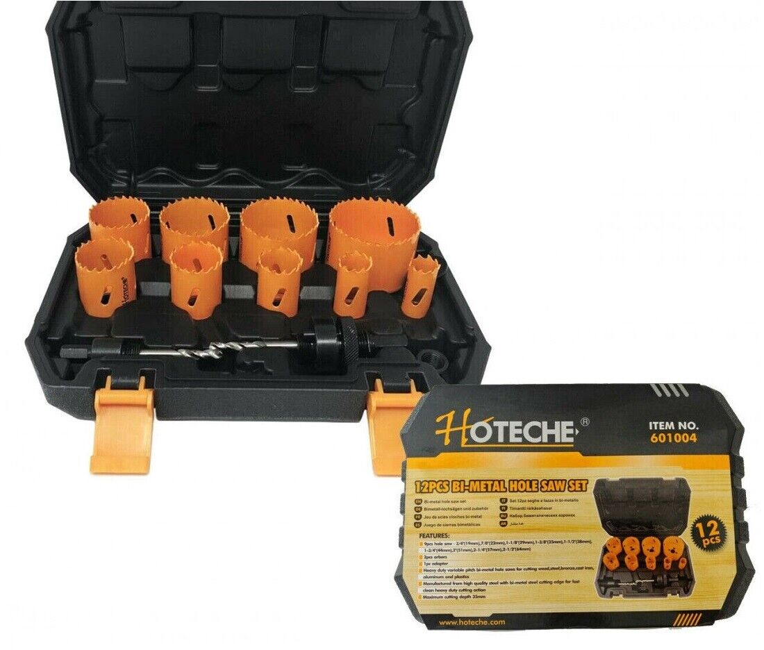 FRESE A TAZZA SEGHE BI METAL FRESA DA TRAPANO PER FERRO LEGNO ALLUMINIO 12PZ