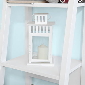 Scaffale a scala Libreria bianca legno on cinque ripiani FRG101-W