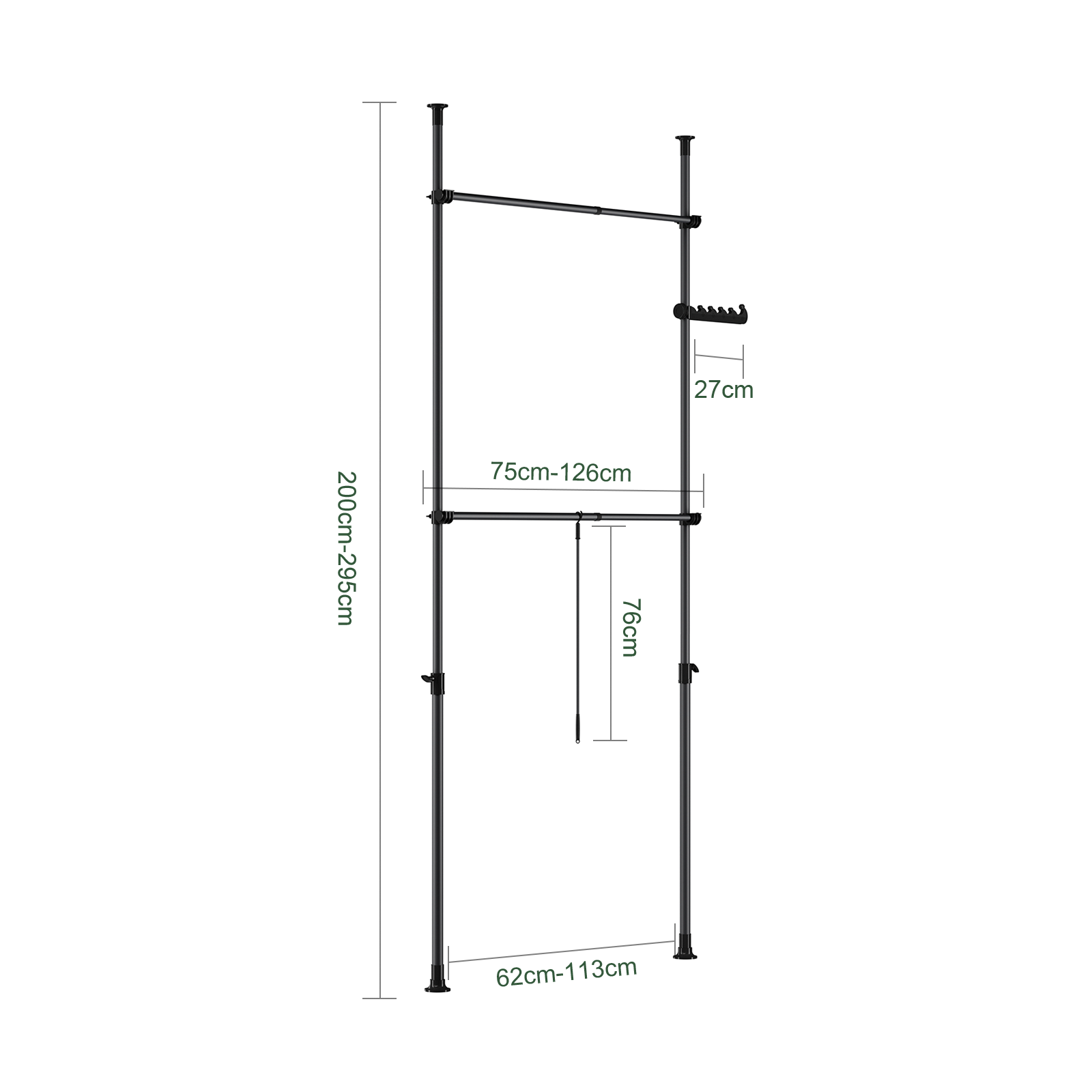 SoBuy Cabina armadio in metallo 126x27x295cm FRG109-II-SCH