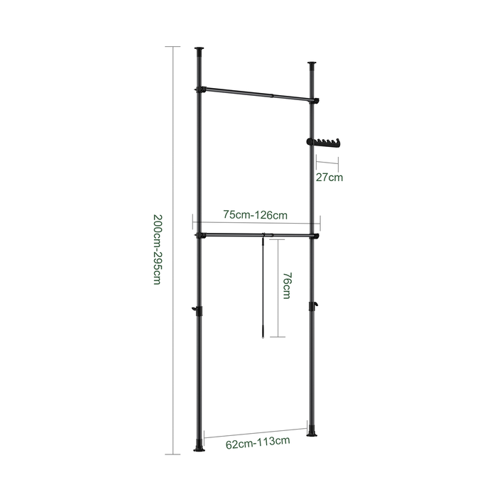 SoBuy Cabina armadio in metallo 126x27x295cm FRG109-II-SCH
