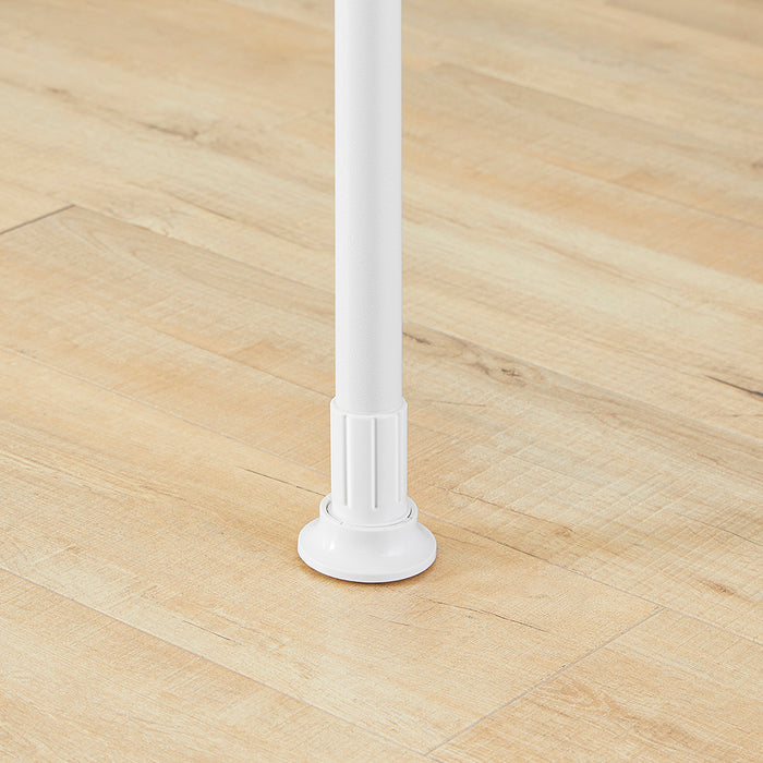 SoBuy FRG109-II-W Telescopic Appendiabiti da Terra, Robusto Stand Appendiabiti con Aste, Armadio Aperto Regolabile per Camera da Letto, Porta Abiti Bianco